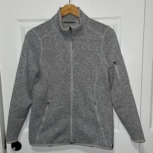 L.L. Bean Heather Gray Full-Zip Fleece Jacket | Size Medium